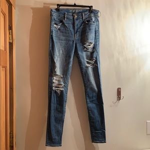 AE hi-rise ripped jeans